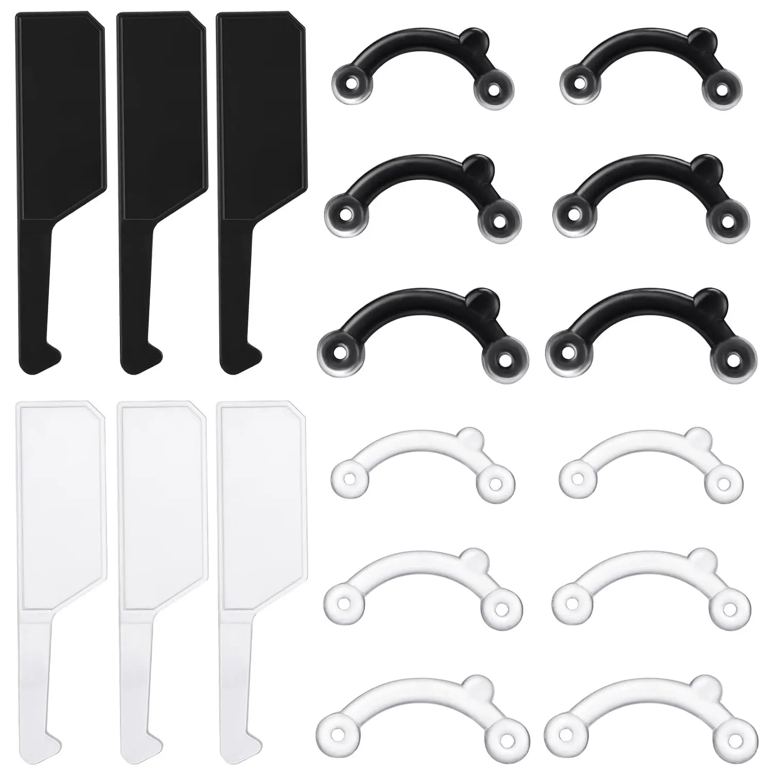 6 Pairs Nose Lifter Shaping Slimmer Clip Beauty Tool Inserts No Pain Invisible Straightening Beauty Kit for Women Men (Black, Clear)
