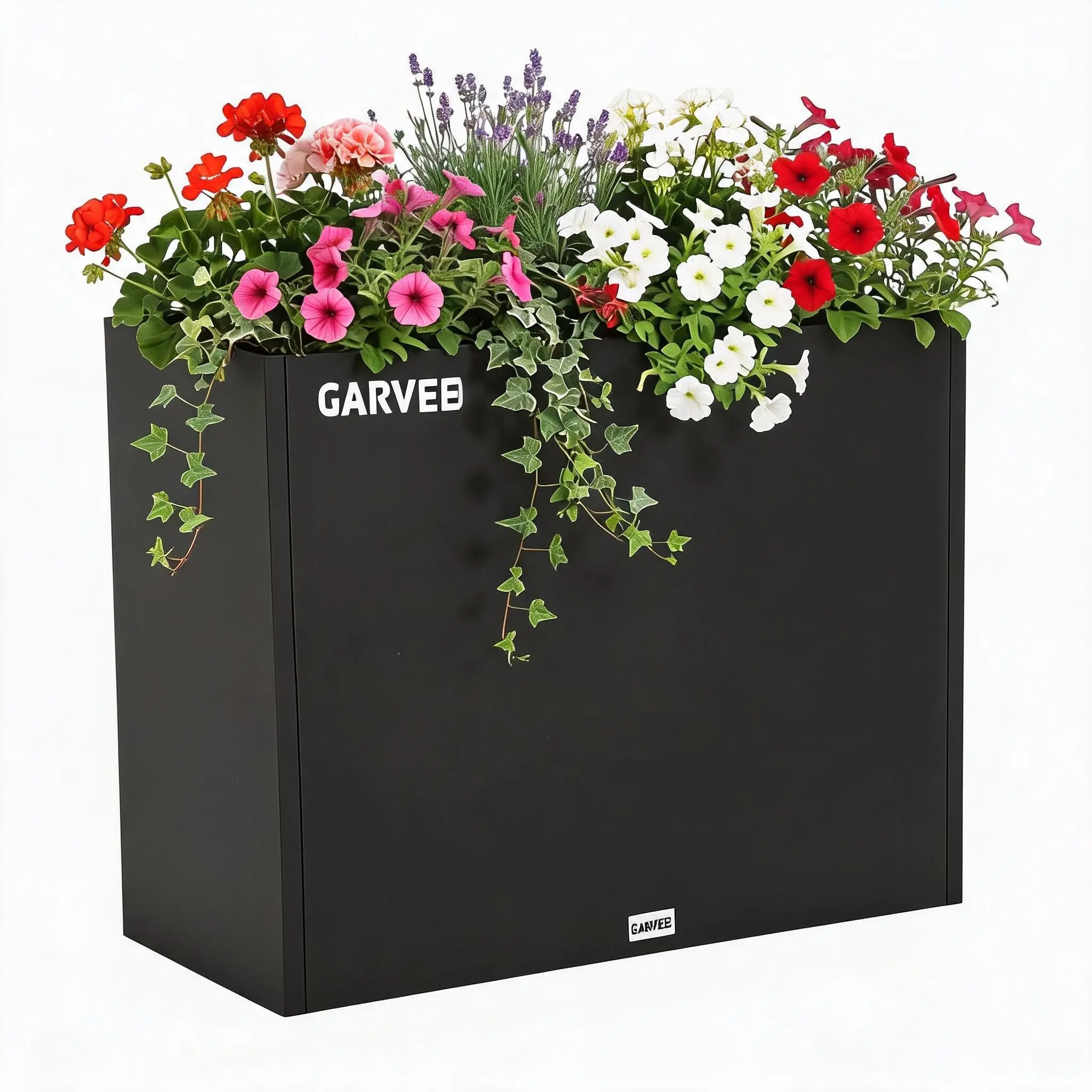 Garvee Heavy Duty Anti-Corrosion Powder Coating Iron Raised Garden Bed Planter Box - Durable Metal Gardening Container, 4 Available Sizes, Flower Pots & Planters for Patio, Deck - Ideal for Vegetables, Flowers & Herbs, Four Available Sizes