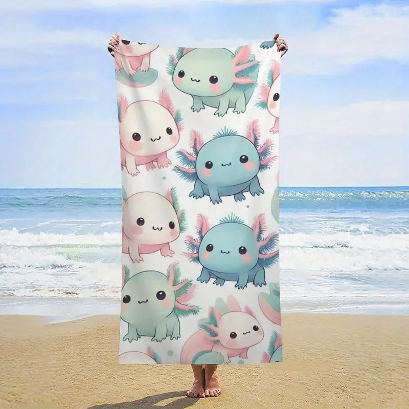 essential,,standard,,hostess,gift,,xl,luxury,bathtowels,decorative,boat,personalized,custom,towels,drying,Funny Cartoon Piranha Printed Beach Towel, Large Oversized Soft Plush Microfiber Multi-Purpose Towel - Quick-Dry, Lightweight, Portable, Sandproof, A