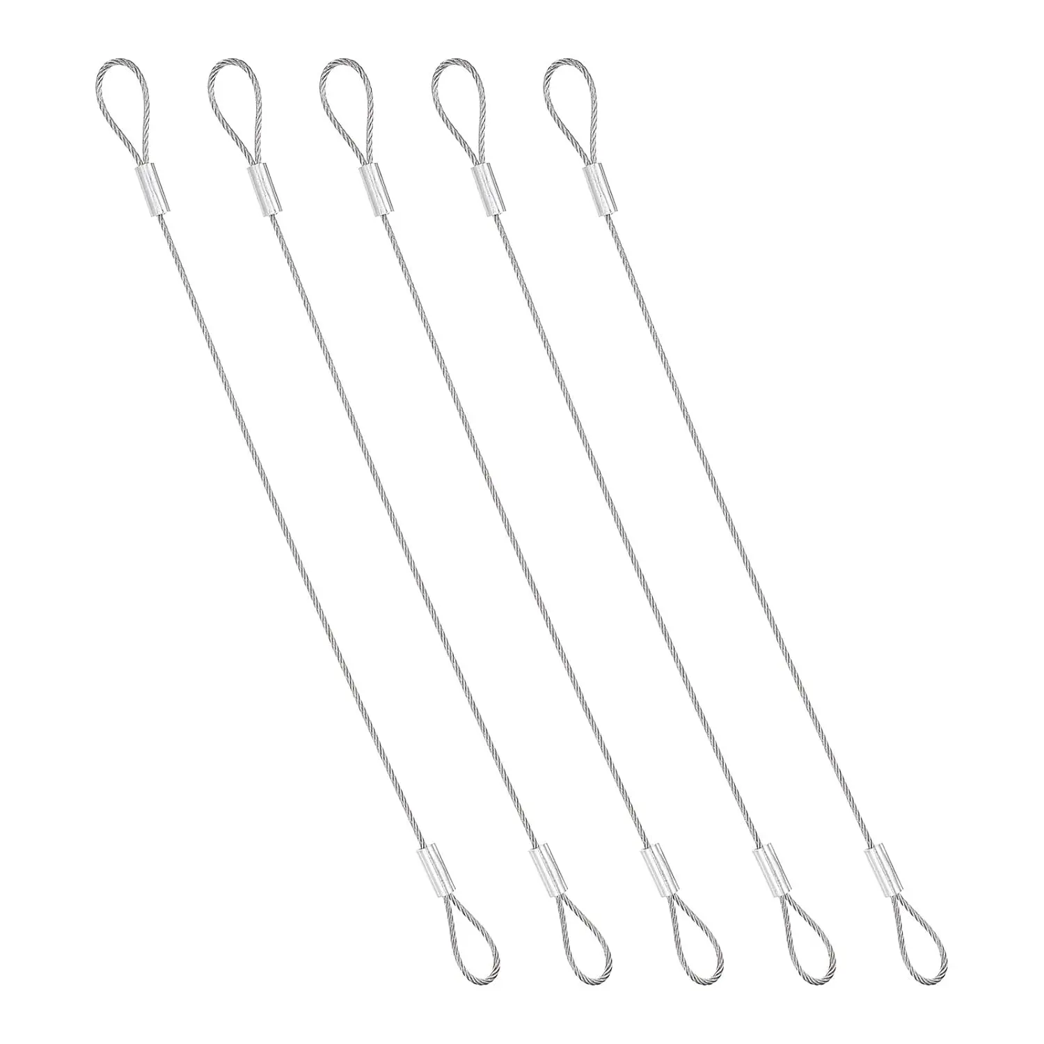 1mmD x 8" L Outdoor Travel  , 5 count 304 Stainless Steel Safety Wire Rope Luggage Anti-  with Loop Ends for    Decoration,