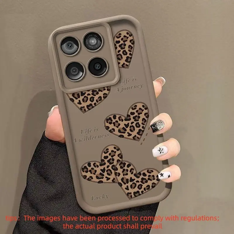 Leopard print heart 1, available in four colors Small pattern characteristic. Suitable for Moto phone cases Cover, suitable for MotoG96, G86, G85, G75, E15, E14, EDGE E70, 60, 4G, 5G, Fusion, Stylus series and models of phone cases Design. Charm