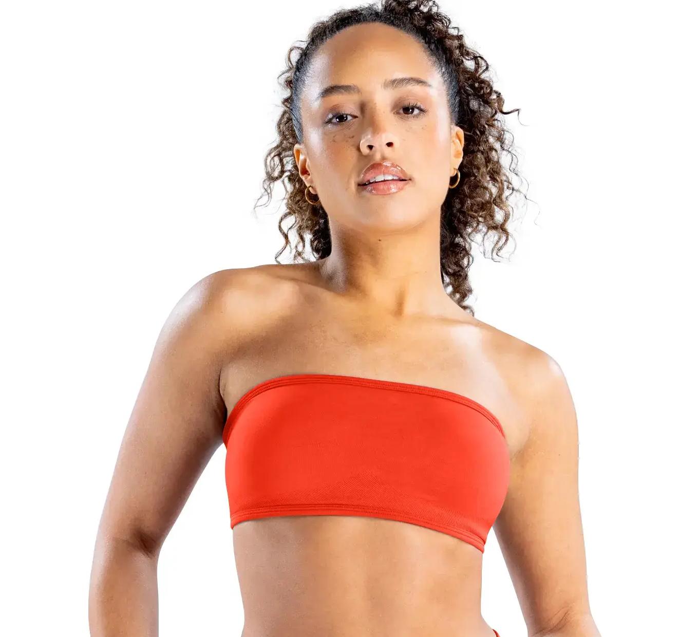 Dfyne Impact Strapless Sports Bra, Women's Seamless Bandeau Yoga Bra
