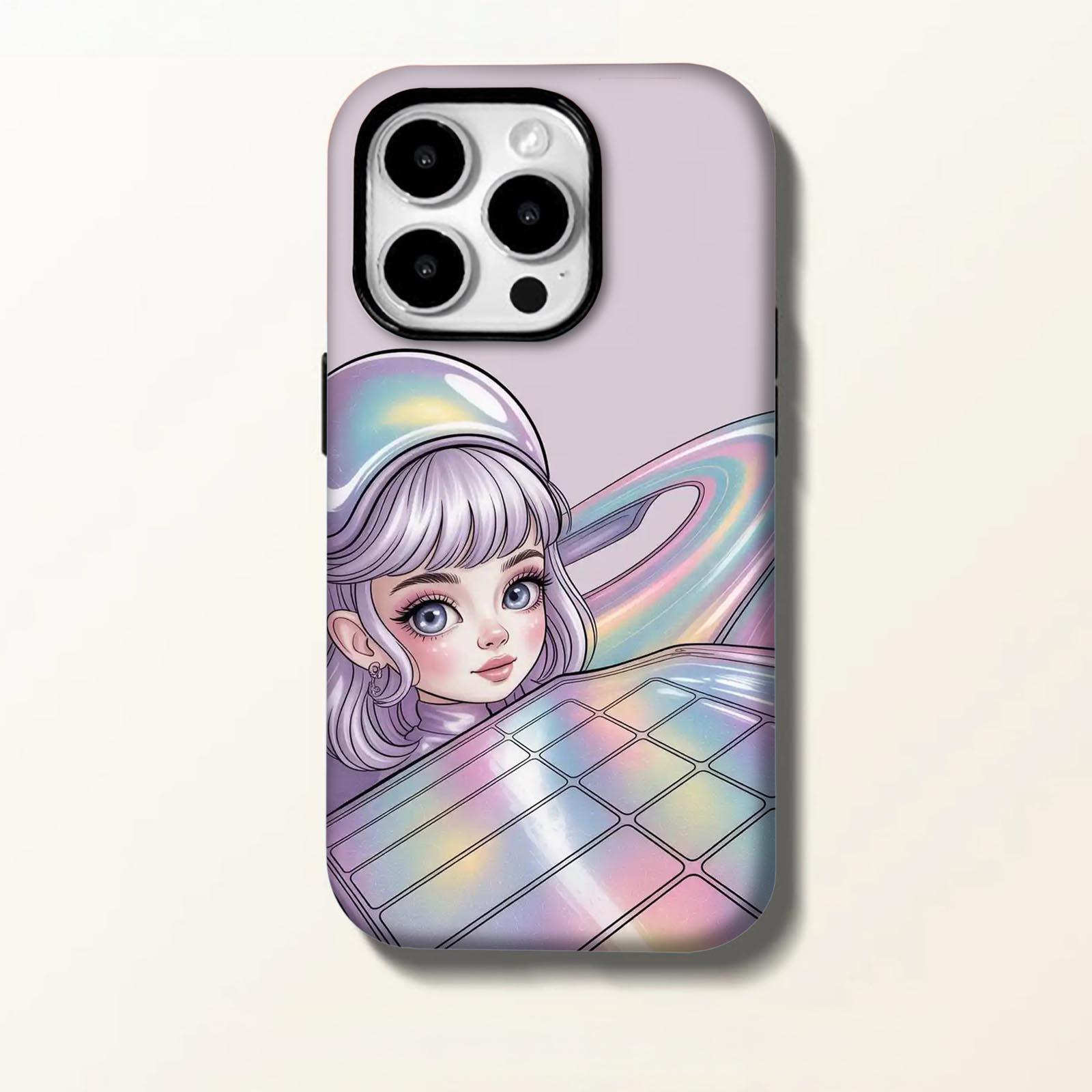 Holographic, headphones, pastel Soft And Hard Two-In-One Film Printed Full Pattern Case For IPhone 16 15 14 13 1211 Pro Max Plus Phone Case