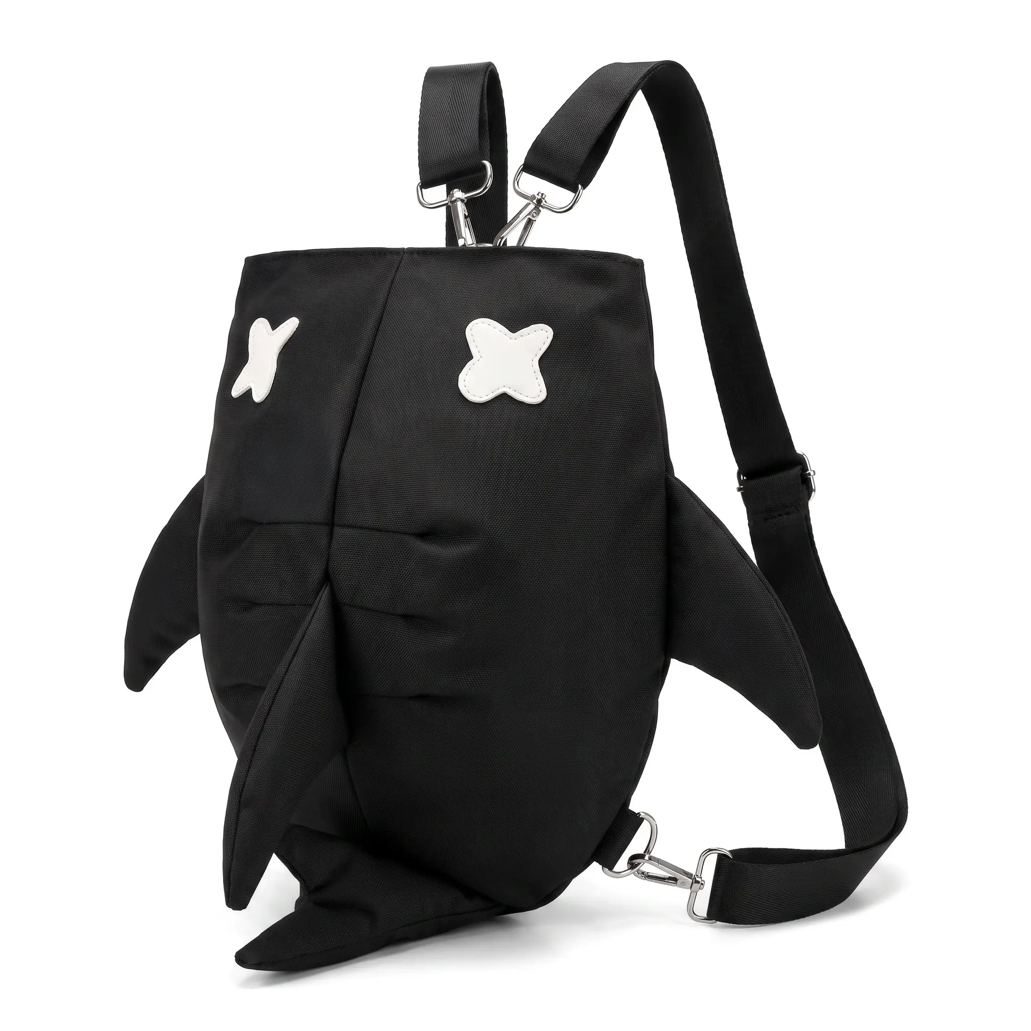 Trendy Shark Backpack For Men Women Casual Travel Large Capacity Nylon Durable Everyday Essential Street Style Color Block Unisex Shoulder Bag