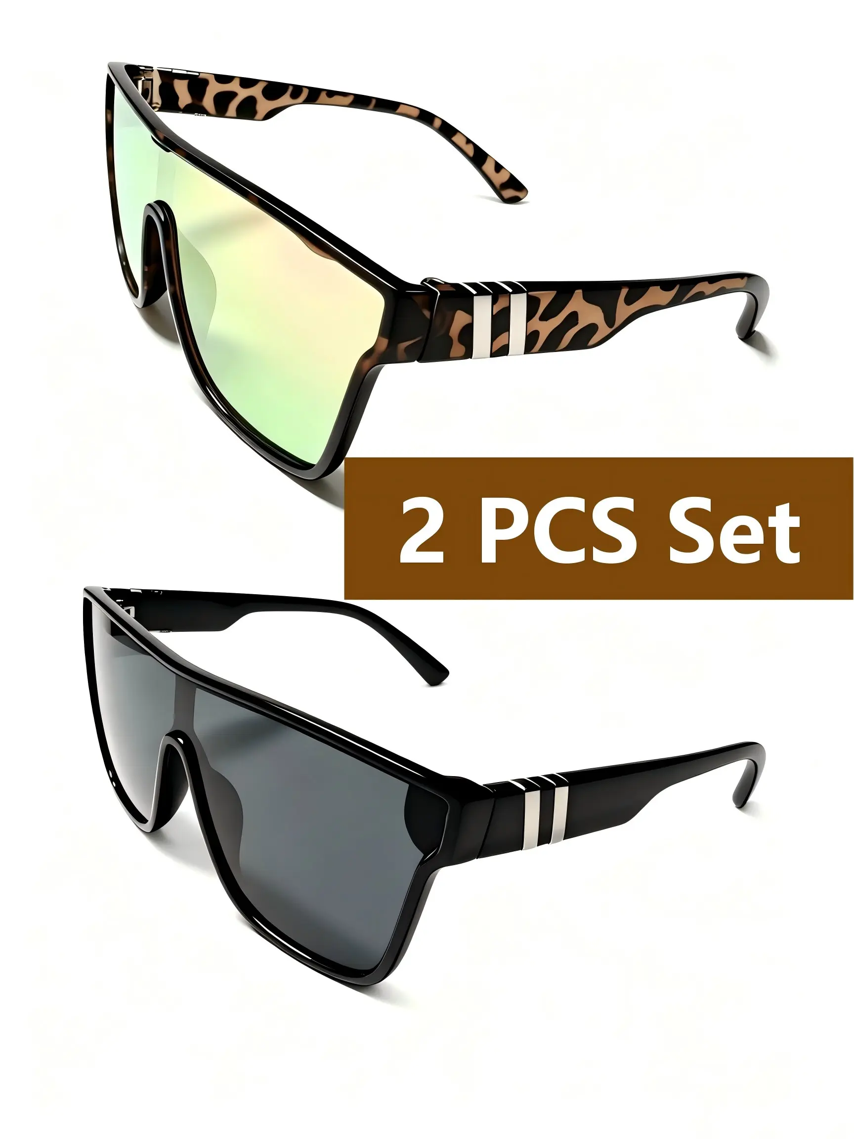 2-Pack Oversized Shield Sunglasses (Blush Pink + Black with Grey Lenses) | Viral 2026 Summer Y2K Retro Sunnies! Unisex Must-Have for Graduation, Biking, Fishing, Festivals & Beach Days! Anti-Glare, No-Fade Lenses, Perfect Bestie & Couple Matching Shades f
