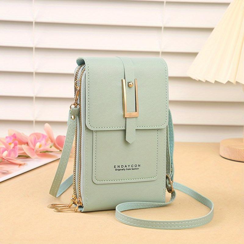 1pc Slanted Crossbody Bag, Fashionable Key Bag Slanted Small Bag, 5pc Color Choices, Simple and Versatile Shoulder Bag, Multifunctional Vertical Coin Purse