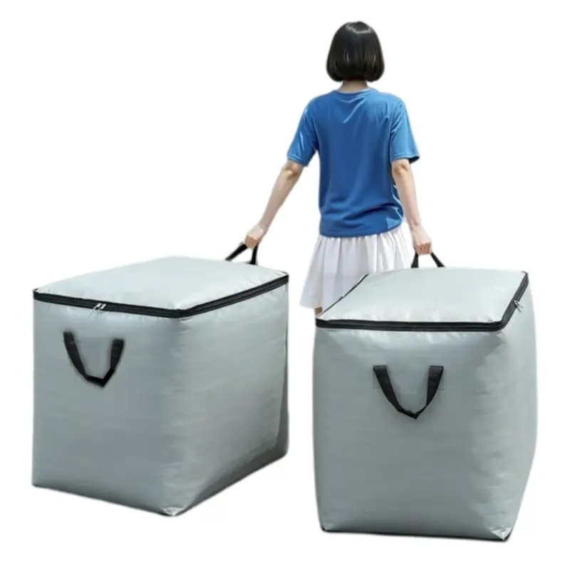 2pcs Thickened and wear-resistant moving bags, hand-held luggage bags, large-capacity clothes and quilt storage bags, travel foldable clothes and cotton quilt packing bags