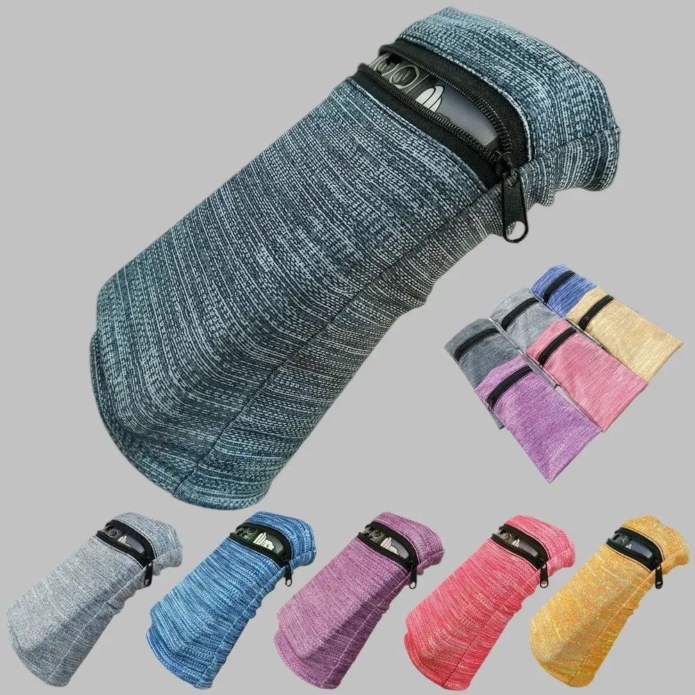 Outdoor Sports Wrist Bag Elastic Snug Fitting Mini Running Arm Bag Universal Phone Armband Key Pouch Zip Wallet Card Holder Forearm Sweatband for Gym Workouts Jogging Cycling Hiking Walking Exercise Fitness Gear Men Women, Zipper, 18*11Cm