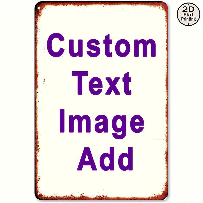 2D FlatCustomizable Metal Sign - Personalized Text/Image/Logo, UV Printed Durable Metal Wall Art Easy Wall-Mounted Installation for Home, Office, Bar, Kitchen Decor - Thoughtful Gift for Employees, Customers, Family, Metal Wall Art Decor, Bar Decoration