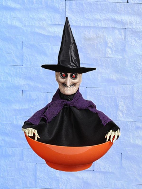 New Halloween Electric Light Control Induction Fruit Plate Ghost Decoration Prop, Prank Gag Gift, Fun Party Accessory