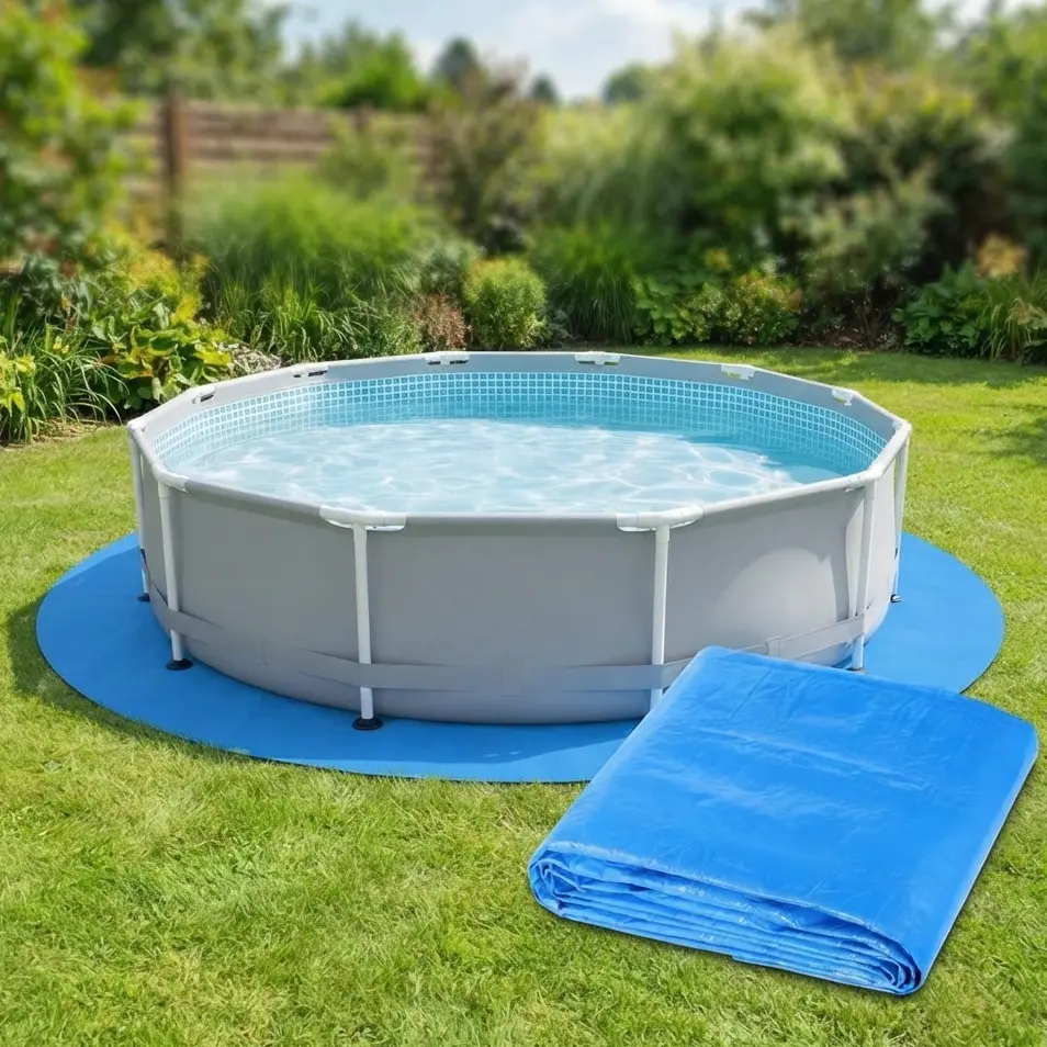 13 Ft Round Pool Ground Cloths Swimming Pool Ground Cloth,12Ft Round Pool Liner Pad for 12' Above Ground Swimming Pool,Heavy Duty Pool Ground Mat Protector to Prevent Puncture Pool Ground Tarp