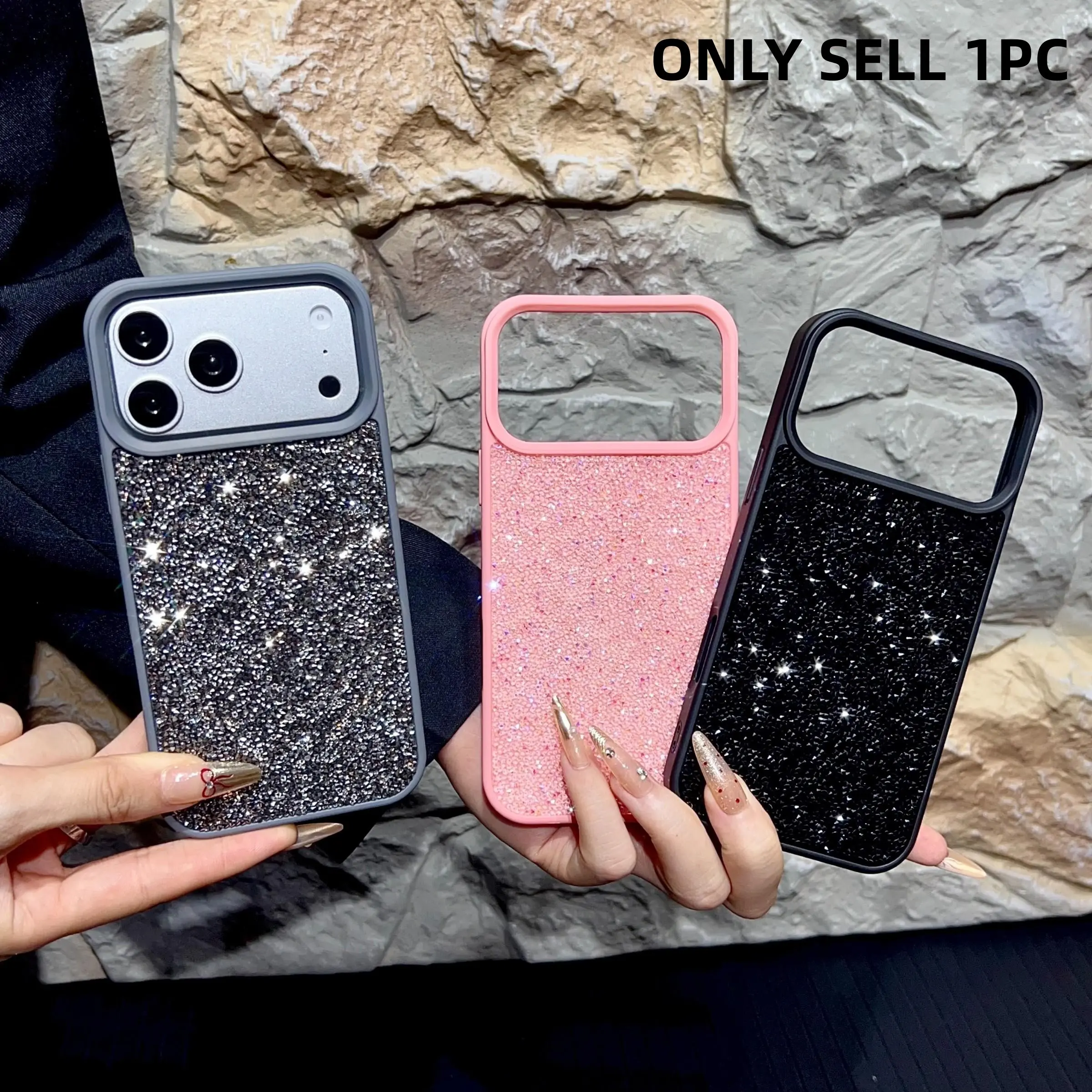 Luxury Fantasy Bling Little Rhinestone Glitter Aesthetic Phone Case For iPhone 17 Pro Max Shockproof Bumper Cover