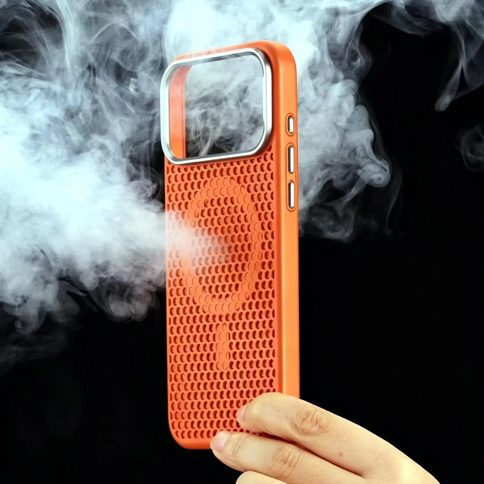 Metal Lens Frame with Honeycomb Heat Dissipation, Magnetic Phone Case with a Matte Feel, Shock-Resistant And Drop-Proof, Protects The Camera, Compatible with Iphone 17 Pro Max, 16, 15, 14, 13, And 12 Pro Max