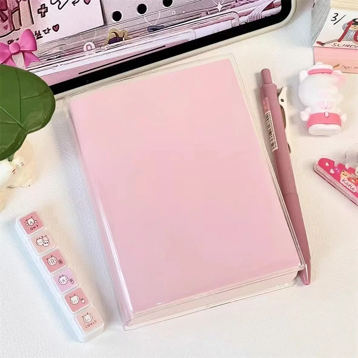 Style Korean A6 Notebook, High-Quality Thick Diary Journal, Perfect Gift for Friends, Ideal for Students, Blue Bricks Design