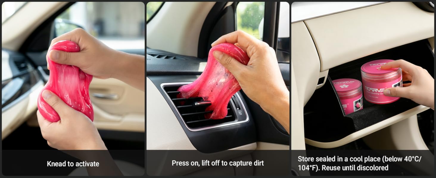 2Pack Cleaning Gel Car Putty Car Clean Putty Gel Auto Tools Car Interior Cleaner Car Cleaner Car Cleaning Slime Car Assecories Keyboard Cleaner Rose (320g/11.2oz) : Automotive