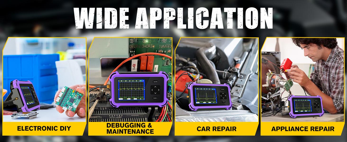 Oscilloscope, 2.8" TFT Oscilloscope, 1MHz Bandwidth, 8.33MSa/s Sampling Rate, Auto/Normal/Single Trigger Modes, for Home & Automotive Use