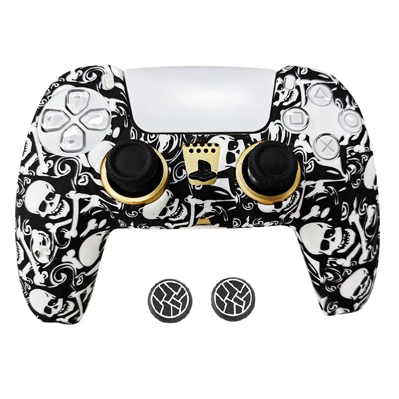 Silicone Cover for Ps5 Controller, A variety of fashion styles to choose from，Anti-Slip Protective Skin Grip, Includes 2 Thumb Caps, Durable and Comfortable Gaming Accessory，Fashion Styling，extends playtime，enhance gaming，ps5 gear，Holiday Gifts.