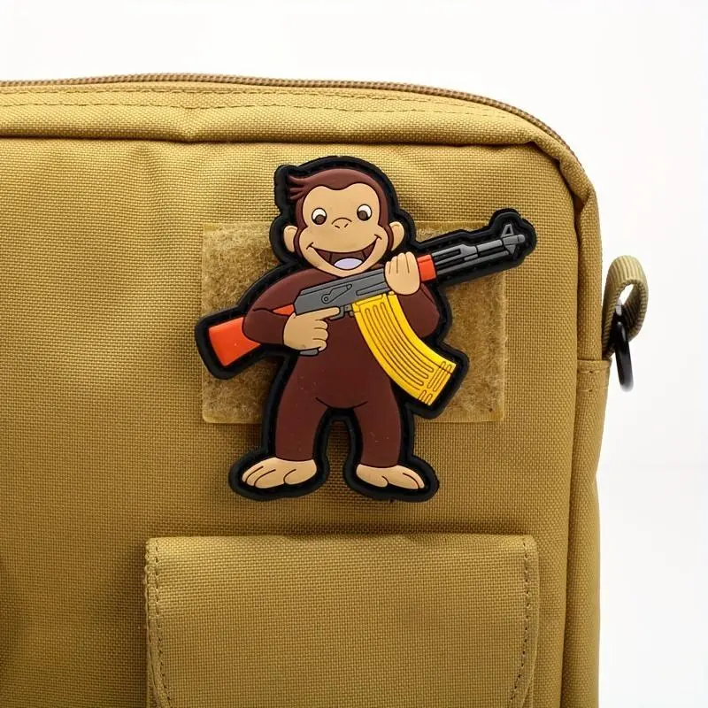 A Morale Patch from The Monkey Series Featuring a Sticky Back, Made of 3D PVC With. Suitable for Backpacks, Clothing, Helmet Patches, And Outdoor Gear - a Durable Set of Patches for Bags And Equipment