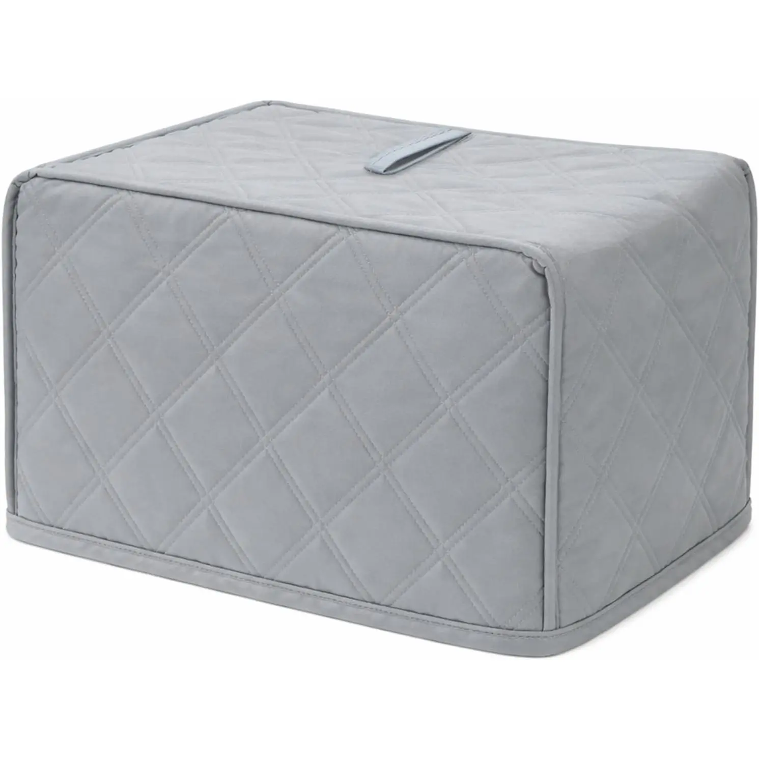 Women's Modern Quilted Kitchen 2-Slice Toaster Cover - Durable Synthetic Polyester Fabric, Dustproof, Universal Fit for Wide Slot Models, Machine Washable, Indoor Use, 29.5×20×20cm, Grey Decor Accessory