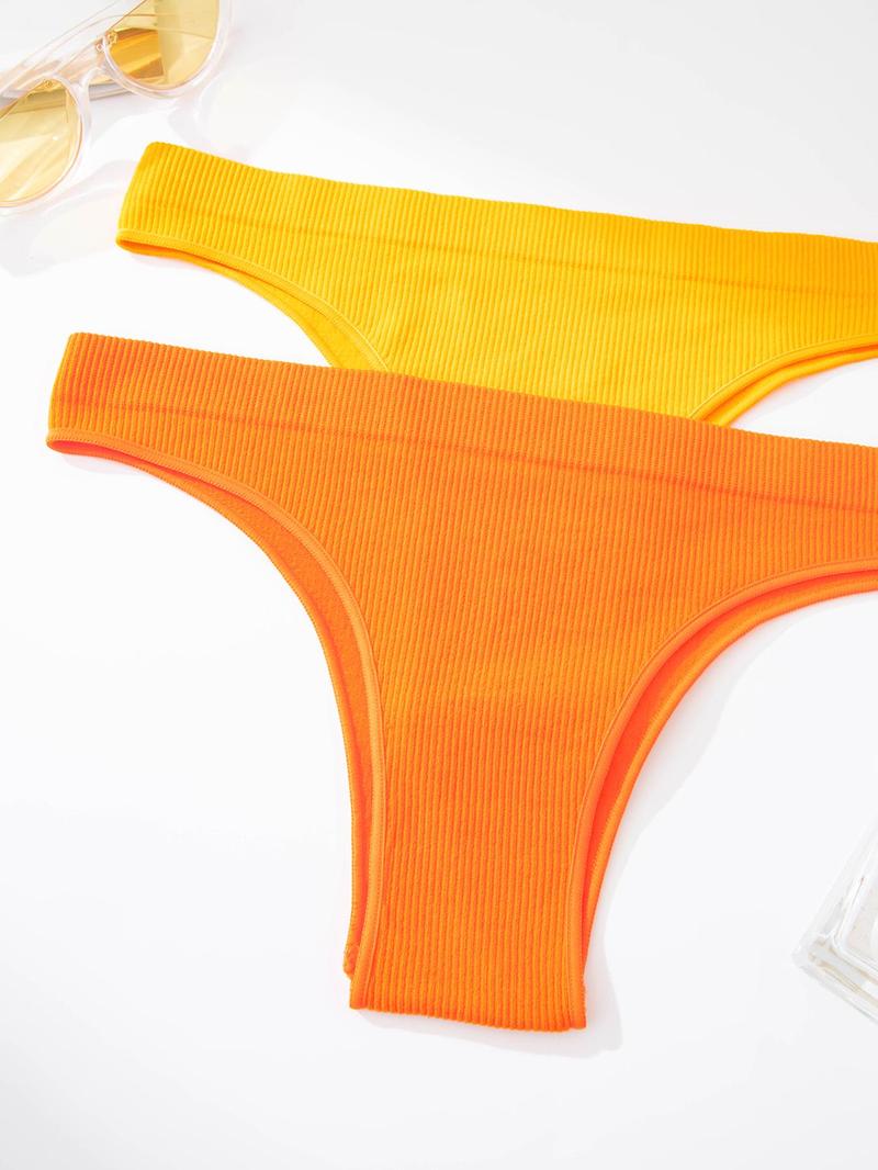 Women's Solid Color Brief, Soft Comfy Breathable Panty for Daily Wear, Underwear for All Seasons, Fit Clothing, Soft Breathable Panties