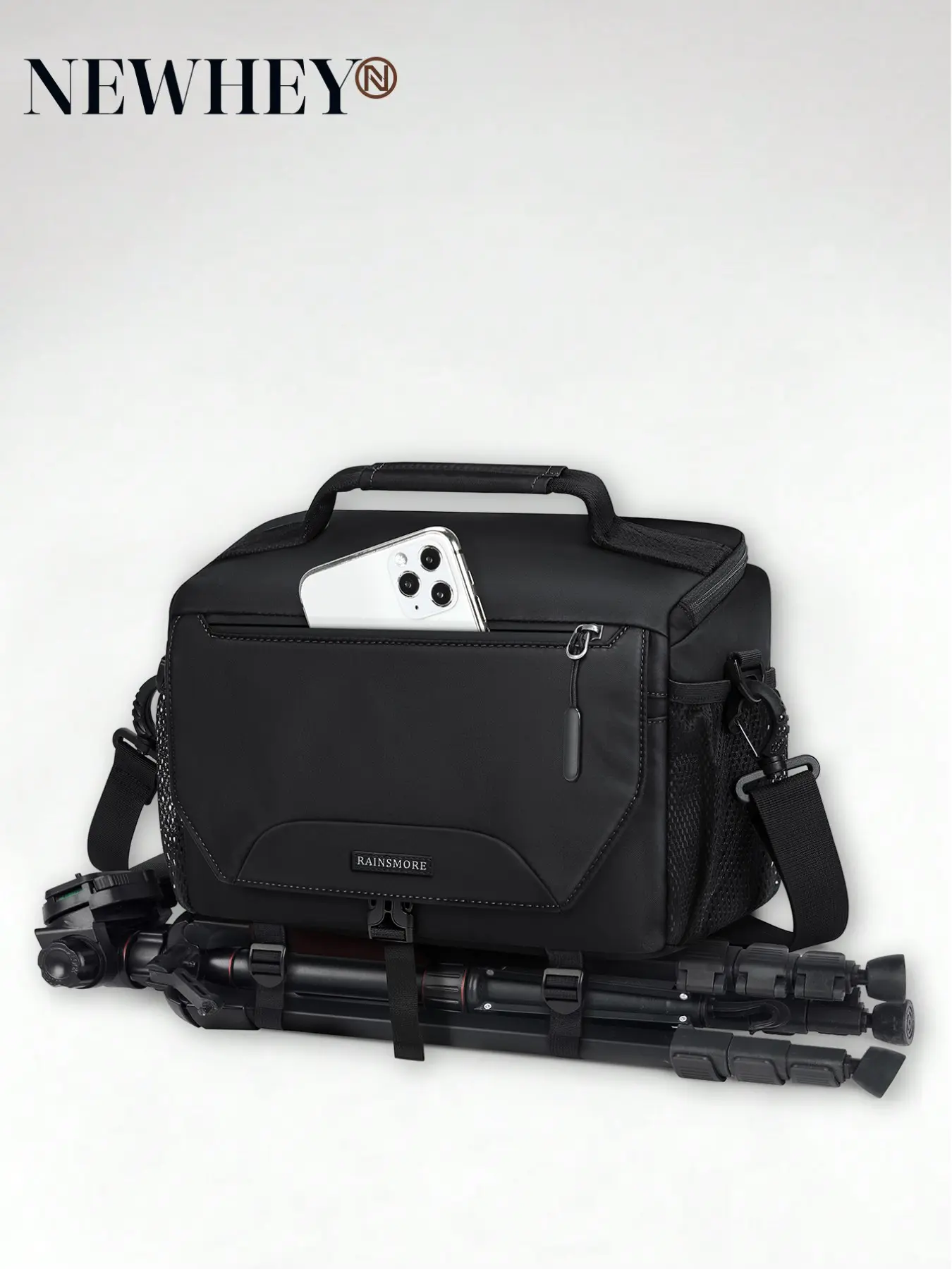 Small Waterproof Camera Bag, Dslr/slr/mirrorless Camera Case with Tripod Holder & Rain Cover, Compact Crossbody Shoulder Bag for Photographers
