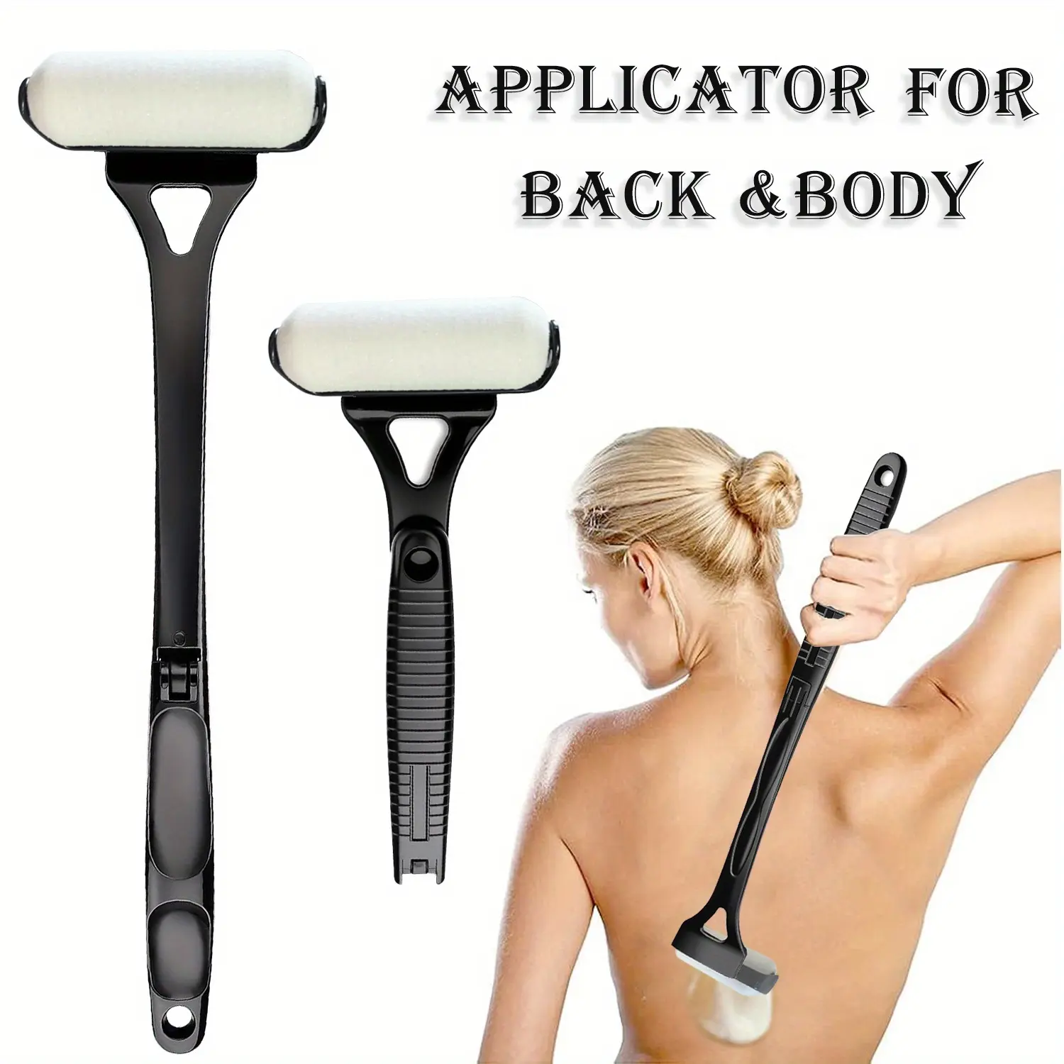 1pc Back Lotion Applicator, Long-Handle Foldable Roller for Applying Sunscreen and Moisturizer on the Back, Body Application Aid for Smoothing and Moisturizing Sunscreen