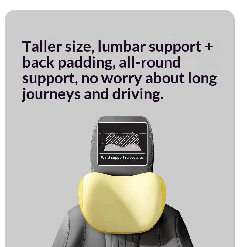 Car headrest and lumbar support for drivers, memory foam waist support for long-term sitting, car shoulder pillow, car accessories