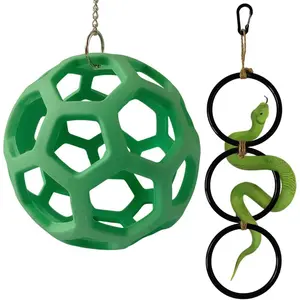 Toy balls, jungle fitness balls and nourishing rings, suitable for small ball pythons, reptile climbing toys, snake exploration and climbing accessories