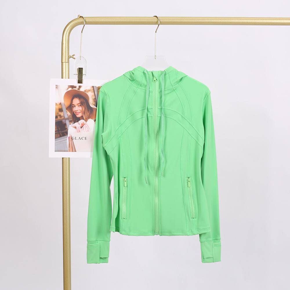 LULU  New hooded jacket for summer, thin, quick drying, slimming, tight fitting, sports and elastic jacket, slim fit