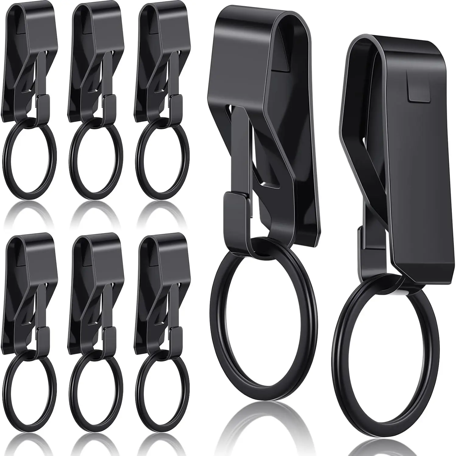 8 Pcs Duty Belt Key Clip Security Metal Keychain Holder Quick Release Keyring for Men Police Home Office(Gift)