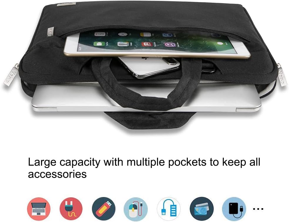 Laptop Bag 13 14 Inch, Computer Sleeve Carrying Case with Straps & Handle  Compatible with Macbook Air 13 M2/M3/M4, MacBook Pro 13/14, Chromebook 14,  Black - TikTok Shop