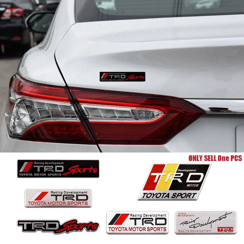 Trd Logo Car Front Grille Emblem for Toyota Models, Decorative Stickers for Corolla, Camry, Rav4, Yaris, Highlander, Prius, Hilux