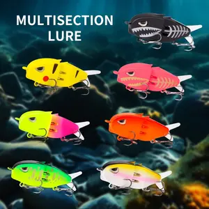 Double Hook Slow Sinking Fish Lure Mm60, 3D Eyes, Spotted Pattern, Vivid Colors, Multi-Section Body, Suitable for Most Fish Types