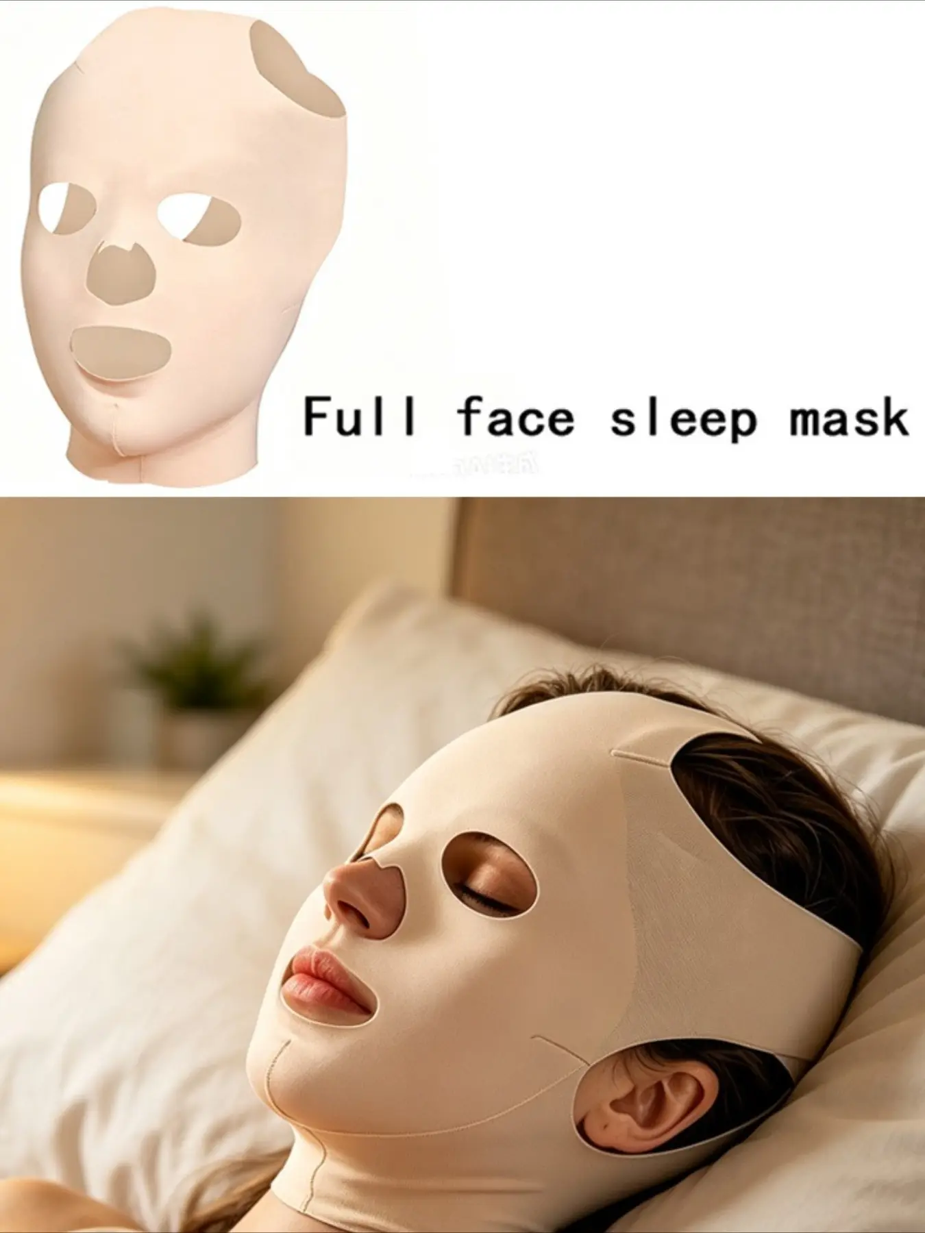1pc reusable sleep mask, can be worn all over the face, breathable and comfortable, suitable for night use