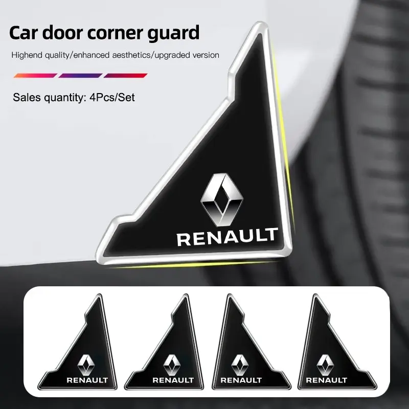 4PCS Car Door Anti-collision Corner Protectors Stickers For Renault Megane 3 2 Captur Kadjar Koleos Espace QM6 Scenic Duster Twingo ZOE Austral Kardian Rafale Kangoo Arkana Fluence Latitude