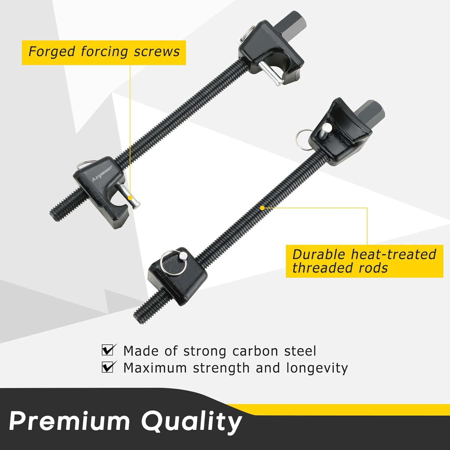 Macpherson Strut Spring Compressor Tool Kit | Universal Coil Spring Compressor Tool, 1/2" Square Drive Heavy Duty Strut Compressor for   ,with Detent Pins,Set of 2,300mm