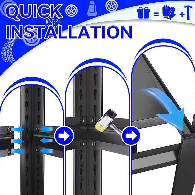 6-Tier Display Stand |   Multi-Functional Steel Bookcase, 2000 lbs Capacity, Adjustable Shelf Spacing, All-Metal Construction, Ideal for Displaying Glassware, Sculptures, Toys, or Books, Freestanding, Painted End, Assembled