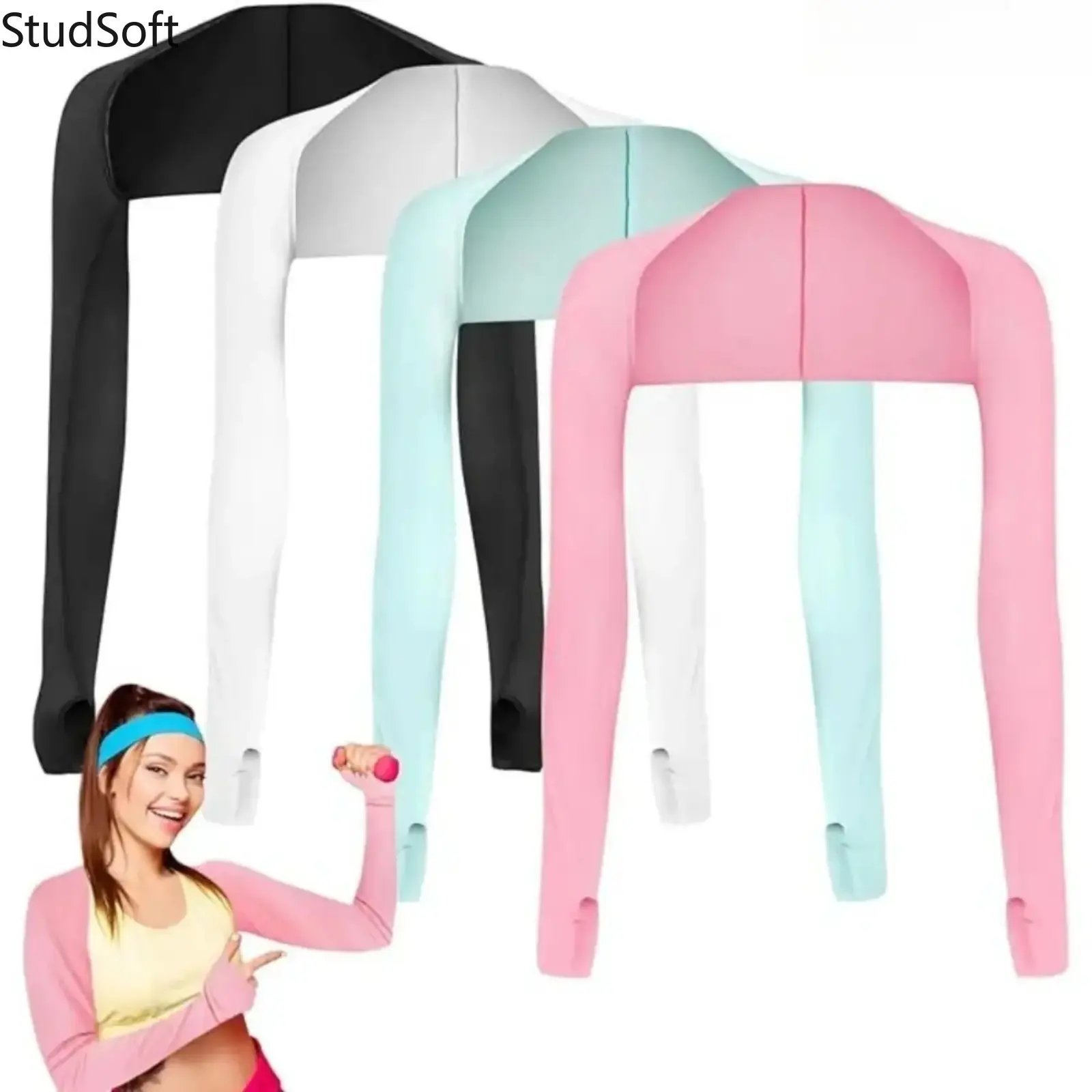 Women's UPF 50+ UV Protection Cooling Shawl Arm Sleeves - Ice Polyester, Shawl Shape, 1 Size, Breathable Shrug for Driving, Gardening - Machine Wash, Hang Up to Dry, Cooling Arm Covers, Protective Arm Sleeves