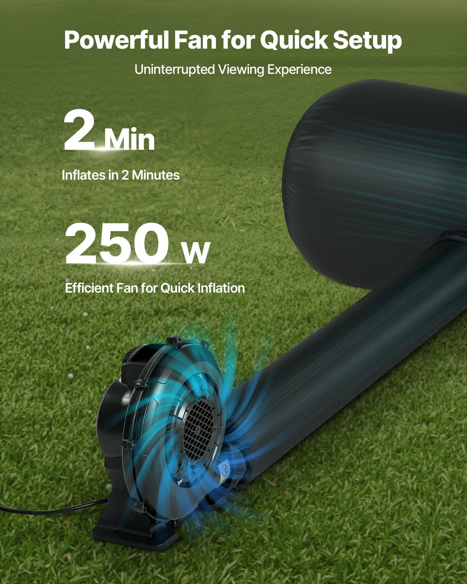 VEVOR 20FT Inflatable Projector Screen, Inflatable Movie Screen Outdoor with 250W Air Blower Projector Screen Oxford Fabric Material Blow Up Screen for Outdoor Backyard, Home Theater, Theme Party VEVOR 20FT Inflatable Projector Screen, Inflatable Movie Screen Outdoor with 250W Air Blower Projector Screen Oxford Fabric Material Blow Up Screen for Outdoor Backyard, Home Theater, Theme Party