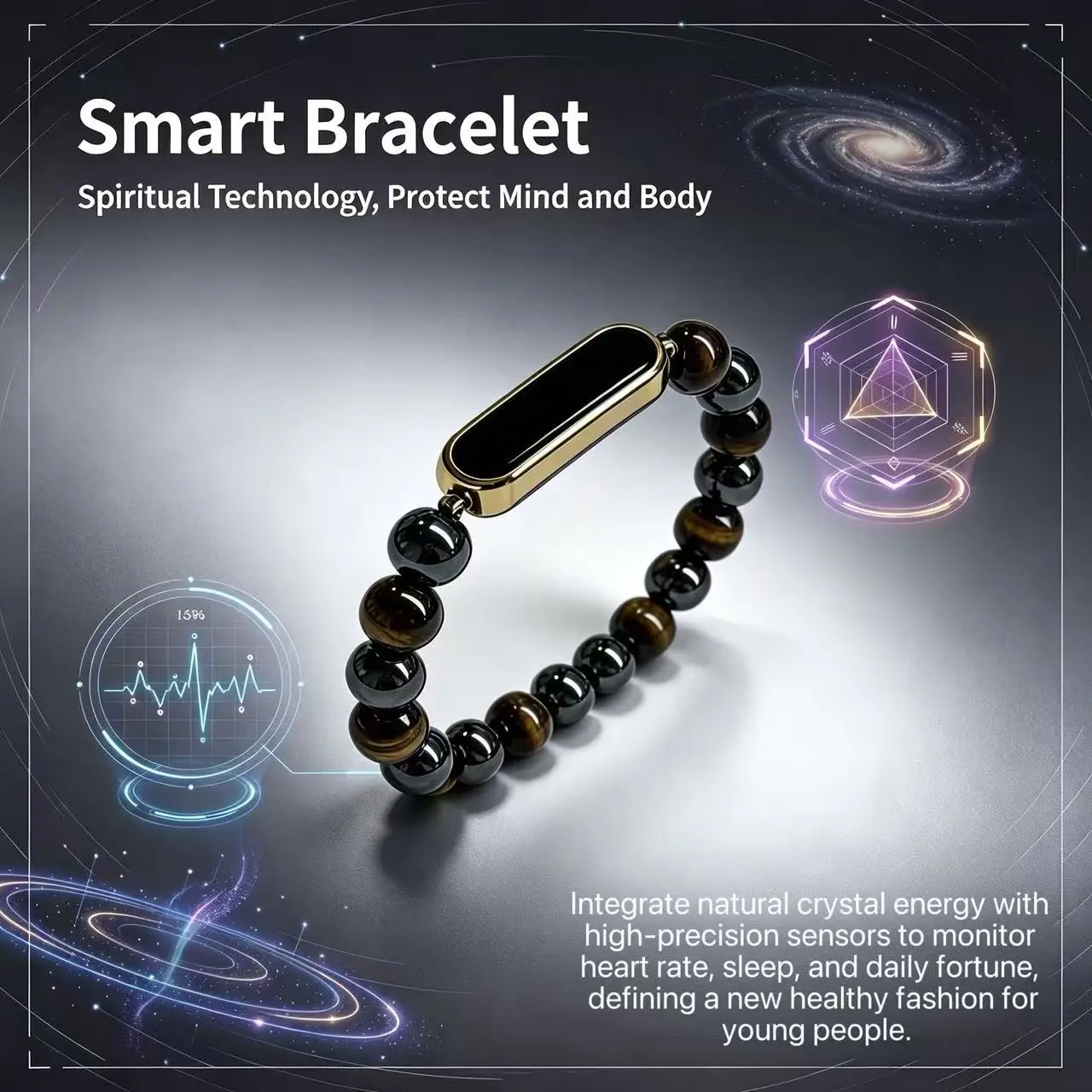 Luxury Crystal Smart Bracelet, Full-Day Body Data Tracking, 100+ Sports Modes, Waterproof, Long Battery Life, Ideal Gift, Smart Watch Band