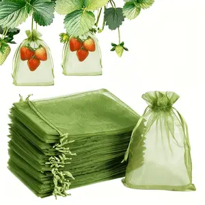 100 Premium Fruit & Vegetable Protection Mesh Bags – Breathable, Reusable, Durable Insect-Proof Covers for Apples, Tomatoes, and Other Fruits – Easy-to-Use, Washable, Long-Lasting Green Mesh Bags