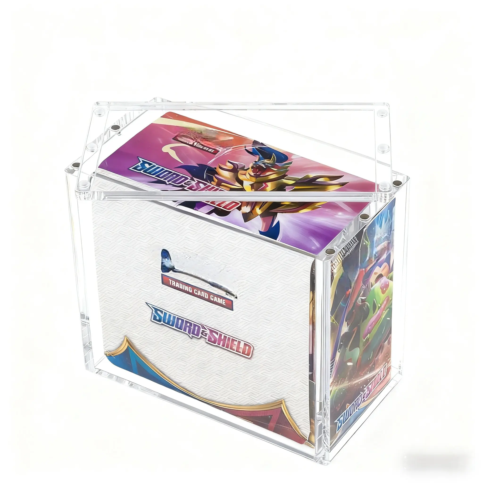 Booster Box Protective Case, 5mm Acrylic Material for Display, Transparent Magnetic Design with Top Opening for Easy Storage, Trading Card Storage