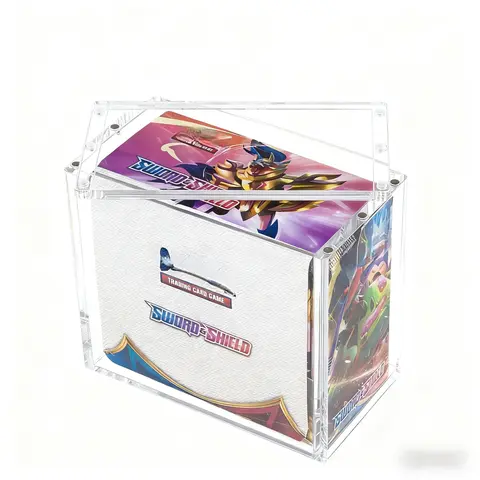 Booster Box Protective Case, 5mm Acrylic Material for Display, Transparent Magnetic Design with Top Opening for Easy Storage, Trading Card Storage, Collectible Cards Accessory