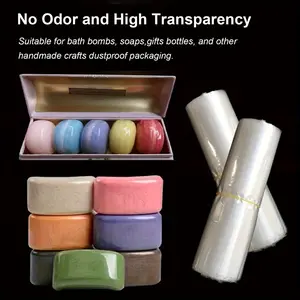 50pcs Odorless PVC Heat Shrink Wrap Bags, Clear Transparent Sealing Film, Versatile & Durable for DIY Packaging, Shoes, Bath Bombs, Candles