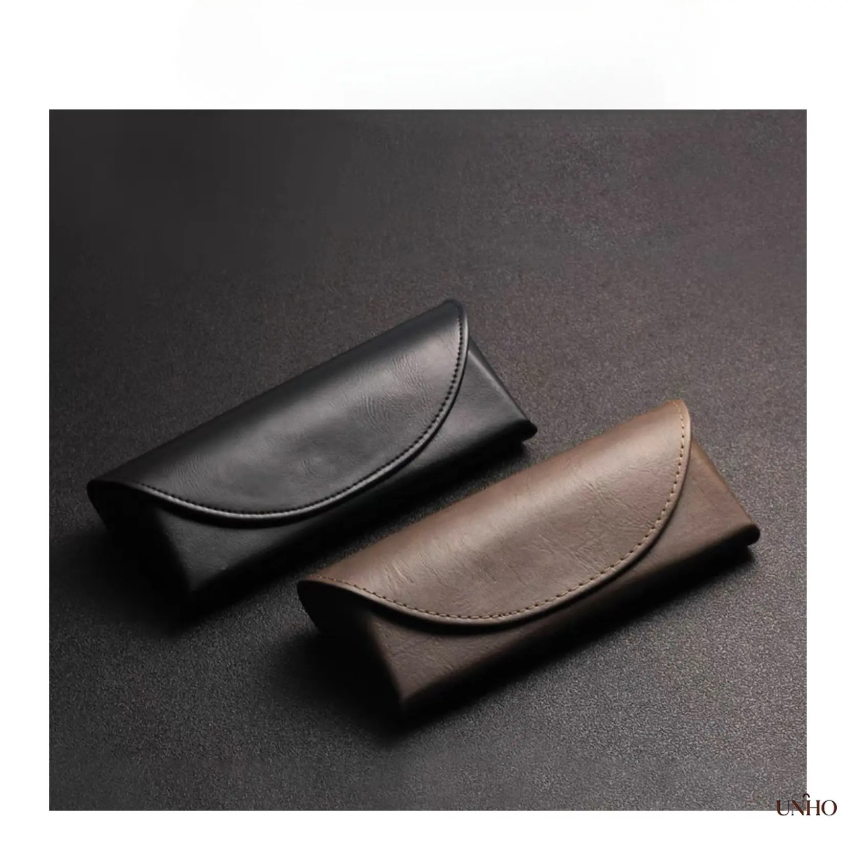 Handmade Lambskin Glasses Case, High Aesthetic Premium Vintage Eyewear Box, Lightweight Pressure-Resistant Portable Storage Case Unisex For Sunglasses & Eyeglasses
