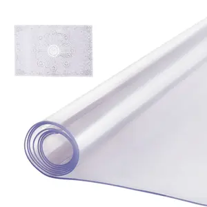 VEVOR Plastic Table Cover, 24 x 48 Inch 2.0 mm Thick Clear Table Protector, Rectangle PVC Desk Mat, Waterproof & Easy Cleaning Desk Pad Tablecloth, for Office Dresser Dining Room Table Night Stand