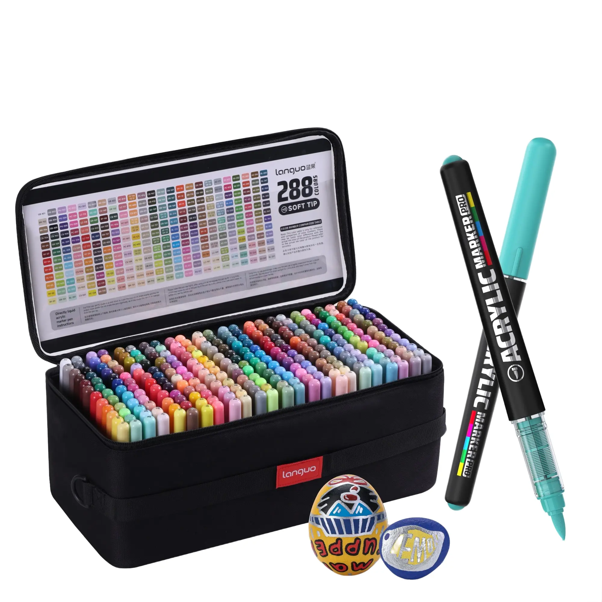 Blue Fruit Large Capacity Direct Liquid Acrylic Pens, 288 Colors, Art Creation, Ceramic DIY Graffiti, Hand Drawn Paint Brushes
