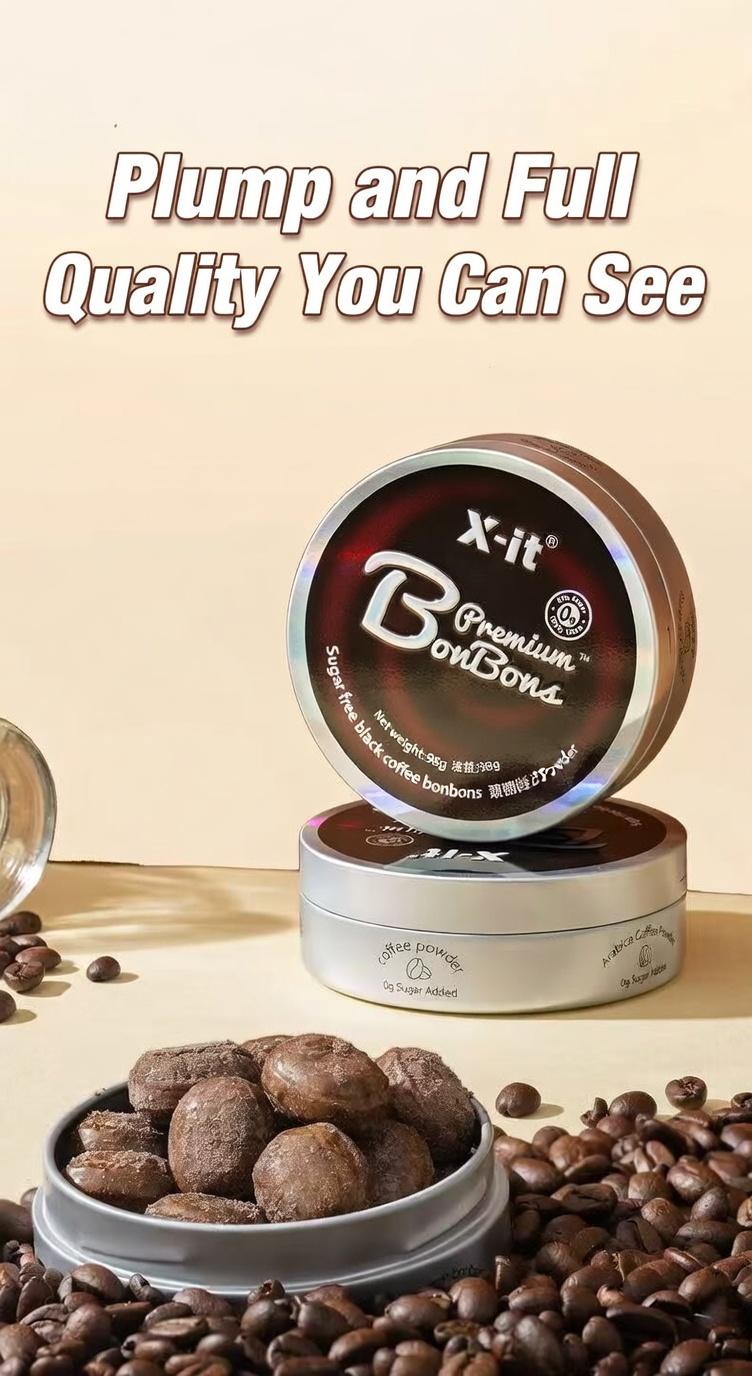 X-it Sugar-free Iced Coffee Candy 98g, Helps Wake You Up When Driving, Rich in VC, Mint Throat Drops, Snack Packaged 98g