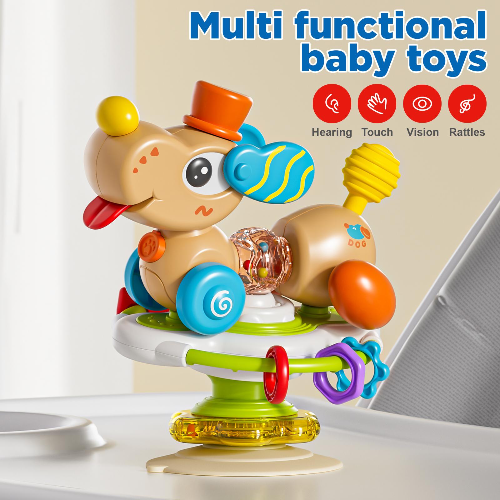 Baby Table Dog Suction Cup Rotating Toy, Multifunctional Detachable Steering Wheel, Perfect Gift for Holidays, Birthdays, Christmas