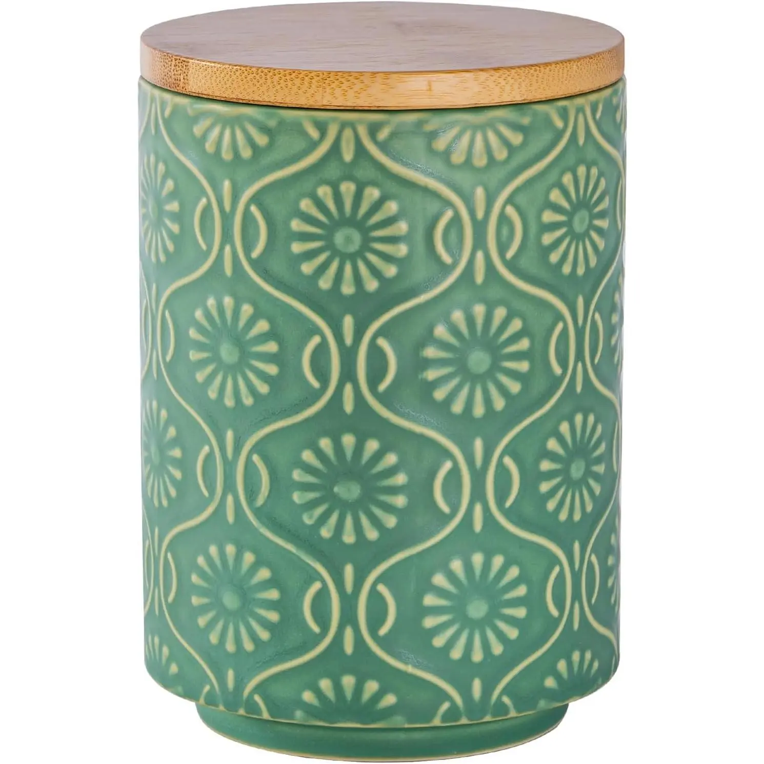 Ceramic Canister with Airtight Lid,  for Coffee, Sugar,  Storage, 23 Fl Oz, Green